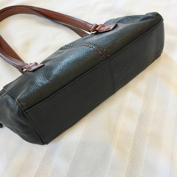 Vintage Fossil Pebbled Leather Bag w/ Stitching Detail - Picture 3 of 5